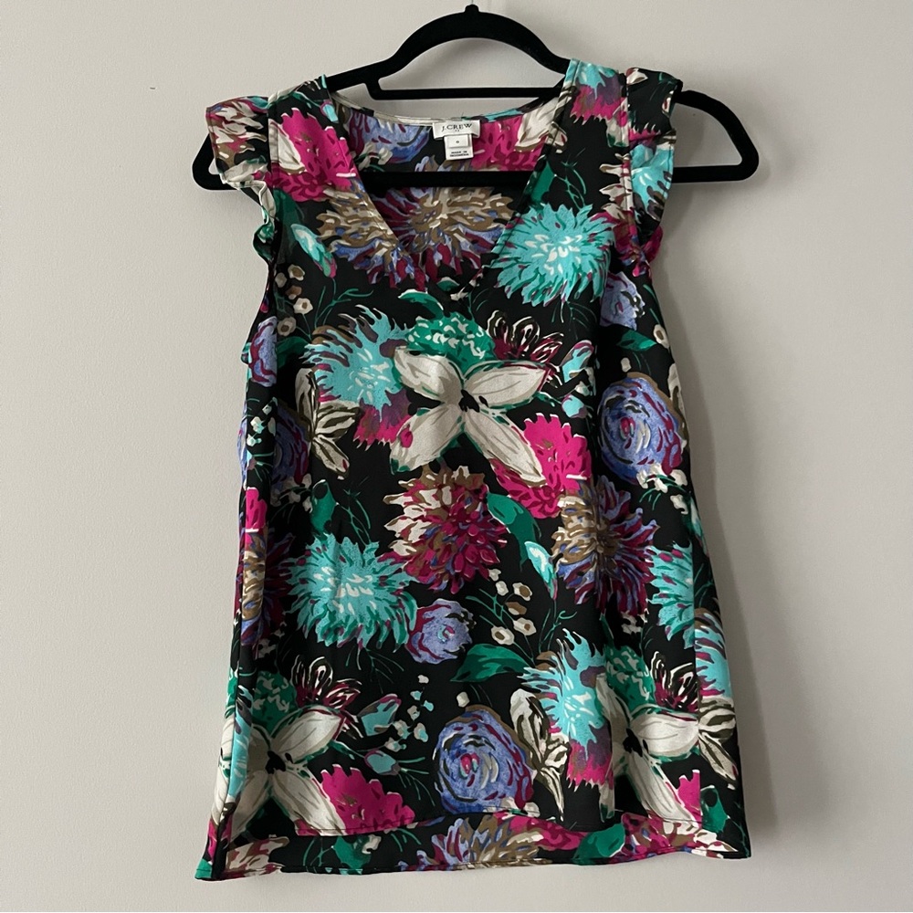 J. Crew Tank Top with Ruffle Sleeves